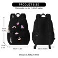 thumbnail image 2 of Mochila Unineovo School para adolescentes, pana, portátil de 17 pulgadas, negra, 2 of 8