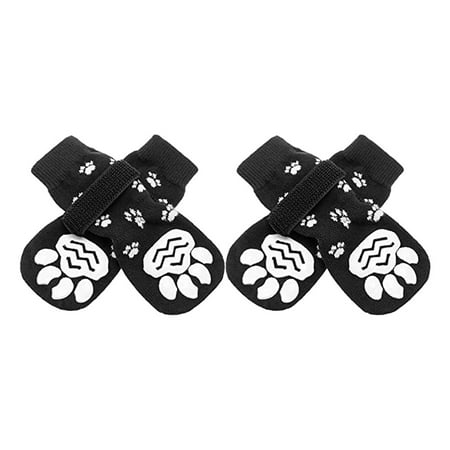 BYNNIX Dog Shoes Anti-Slip Dogs Boots Paw Protector with Paw Patterns Lightweight Walking Booties for Large & Medium Pets