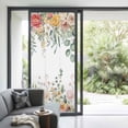 thumbnail image 4 of Spring Floral Window Privacy Film, Watercolor Roses Eucalyptus Leaves Botanical Static Cling UV Sun Blocking Tint Film Heat Control Windows Films for Bedroom Bathroom, Window Stickers 35.4"x78.7", 4 of 8