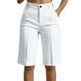 thumbnail image 2 of IYYVV Women's Golf Shorts with Pockets, High Waisted Summer Wide Leg Business Work Office Casual Dressy Pants with Pockets 2026 White L, 2 of 7