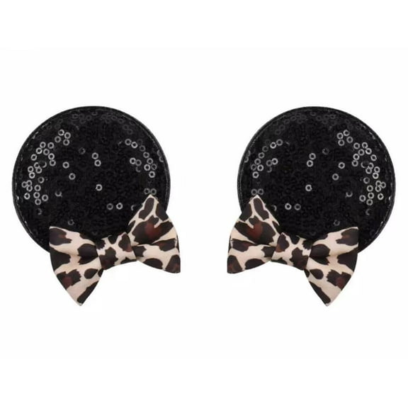 Black Leopard Minnie Ears Hair Clip, Cheetah Minnie Ear Clips, Animal Kingdom Mickey Ears Hair Clip, Disney Kids Minnie Ears clips, Minnie Ears, Minnie Ears