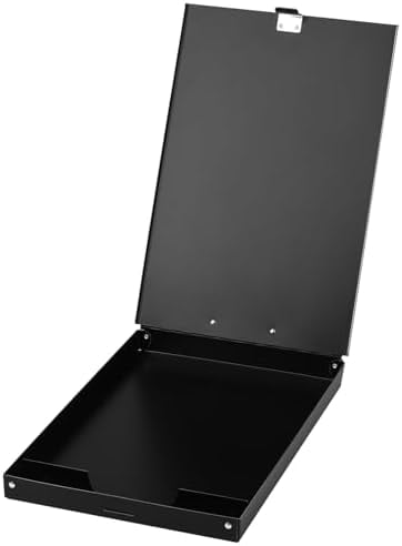 Quivanta Aluminum Clipboard with Storage, 6 Pack Recycled Metal Clipboard Box, Form Holder, Suitable for School, Office, Jobsite or Medical Staff, 9.25 x 13.78 Inches, Black