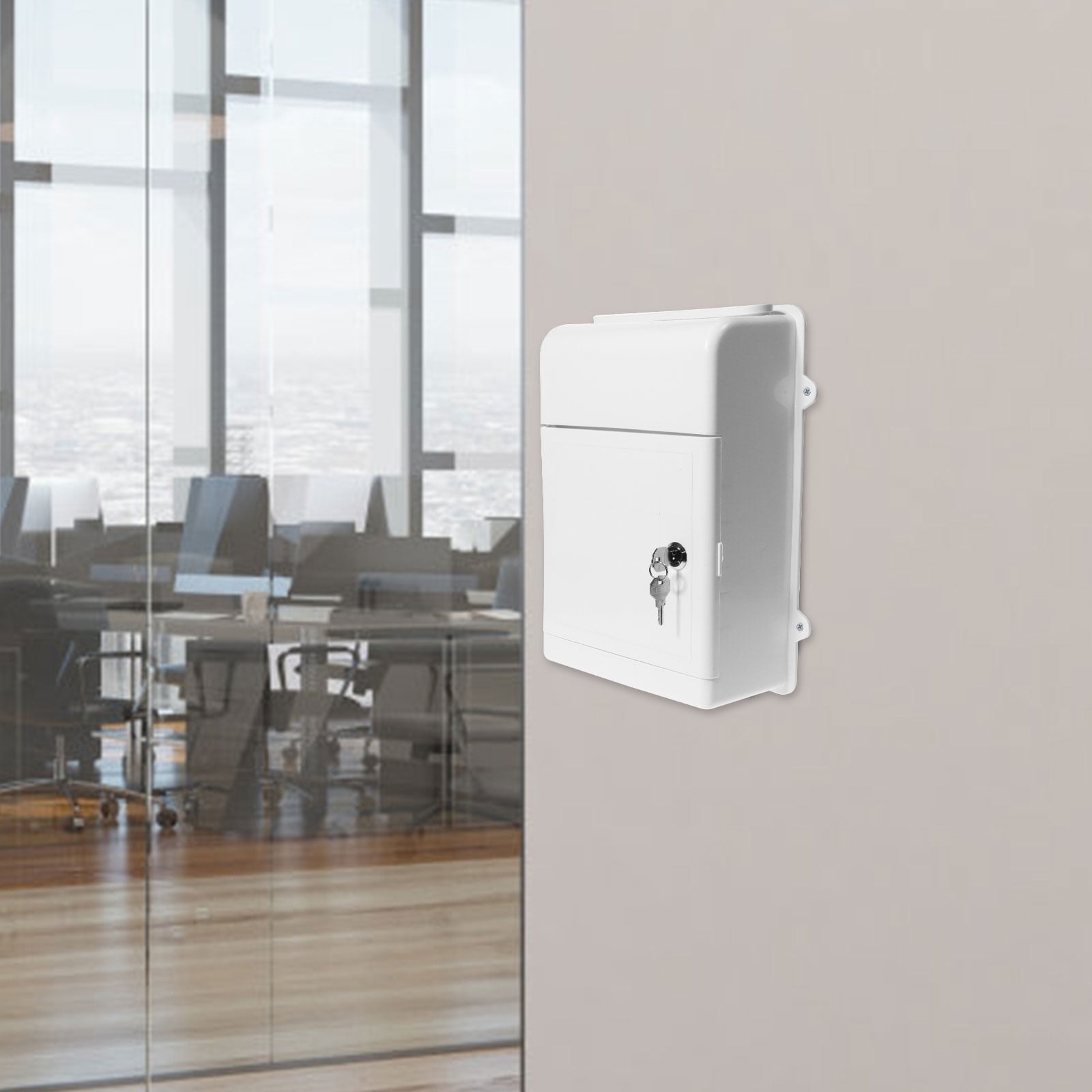 IBASETOY White Wall Mounted Mailbox with Lock for Mail Storage and Suggestion Collection