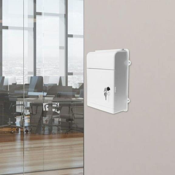 TEHAUX Modern Wall-Mounted Mailbox, White, Lockable, for Storage and Suggestions