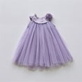thumbnail image 6 of MKOSPLRT Girls Sleeveless Dress Ruffle Flower Mesh Tutu Gown Kids Flowy Party Skirt Vacation Easter Outfits Purple 3-4 Years, 6 of 6