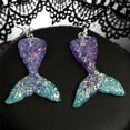 thumbnail image 3 of 1Pair Handmade Drop Dangle Earrings Mermaid Fish Tail Ear Stud Earrings Woman Jewelry, 3 of 7