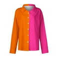 thumbnail image 4 of ZyeKqe Womens Button down Shirts Business Dressy Casual Tops Long Sleeve Shirts Colorblock Work Office Blouses, 4 of 4