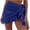 Blue, variant on Summer Beach Cover Up Mini Skirt Hollow Out Knit Swimsuit Skirt Casual Boho Loose Off Shoulder with Pockets, Black FREE SIZE