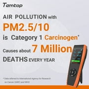 Temtop Air Quality Monitor LKC-1000S+ 2nd PM2.5 PM10 Formaldehyde Temperature and Humidity TVOC AQI Tester Indoor Outdoor Air Pollution Detector w/ Data Export