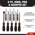 thumbnail image 2 of Performance Tool W948 9-Piece Hook/Pick/Scraper Set,Black/Red, 2 of 7
