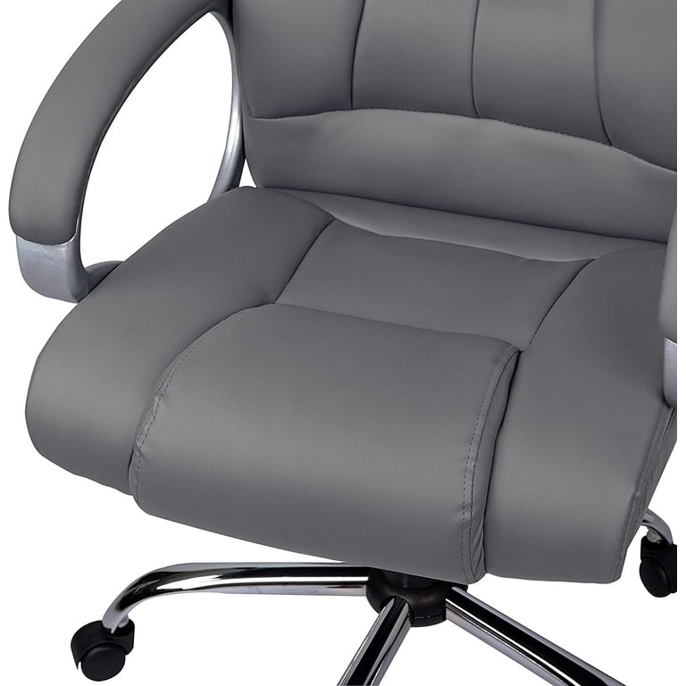 Gray High Back Executive Premium Faux Leather Office Chair with Back  Support, Armrest and Lumbar Support