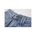 thumbnail image 6 of Women's Jeans Shorts Vintage Casual Elegant High Waist Spring Female Y2K E-girl Baggy A Line Wide Leg Short Pant Plus Size-Blue-XXL, 6 of 7
