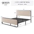 thumbnail image 6 of Allewie Queen Size Metal Platform Bed Frame with Curved Upholstered Headboard and Footboard, Beige, 6 of 6