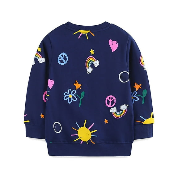 WOYY Girls Sweatshirt Cute Crew Neck Pullover Long Sleeved Shirt, Sizes 18-24M