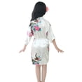 thumbnail image 3 of Toddler Baby Kid Girls Floral Silk Satin Kimono Robes Bathrobe Sleepwear Clothes, 3 of 9