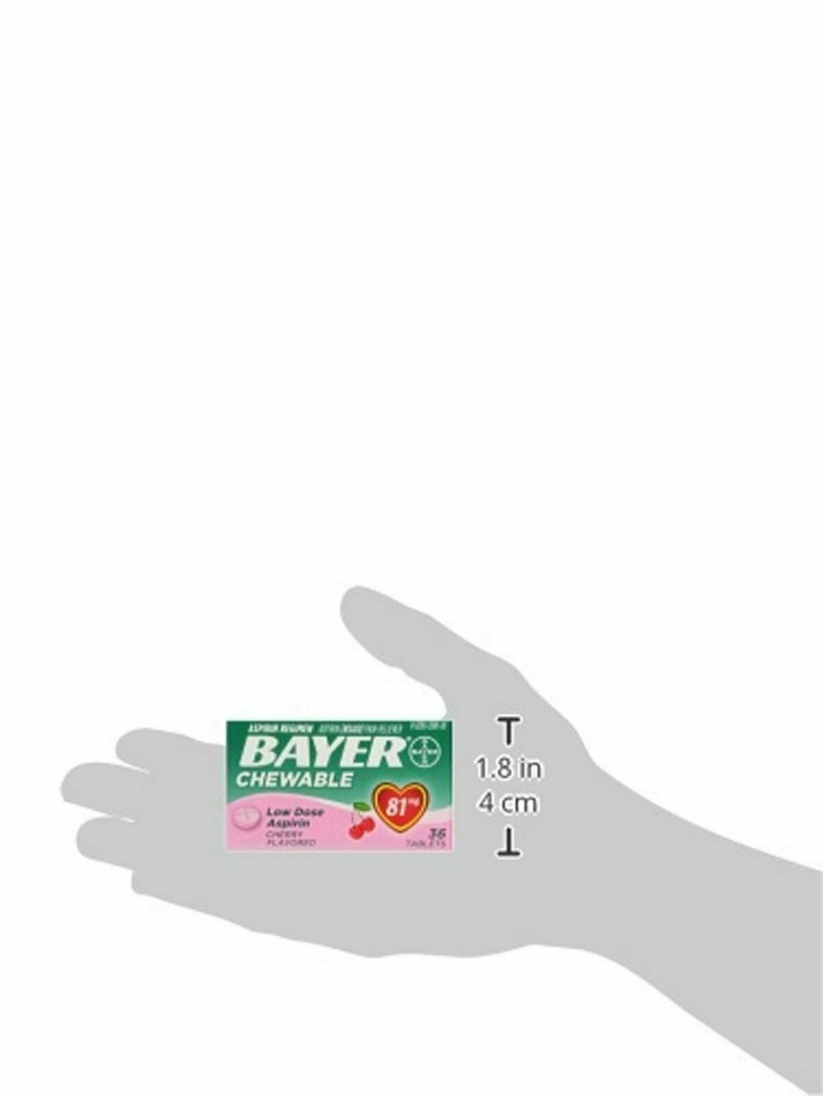 Bayer Low Dose Aspirin Regimen Pain Reliever Cherry Flavor 36 ct, 5-Pack