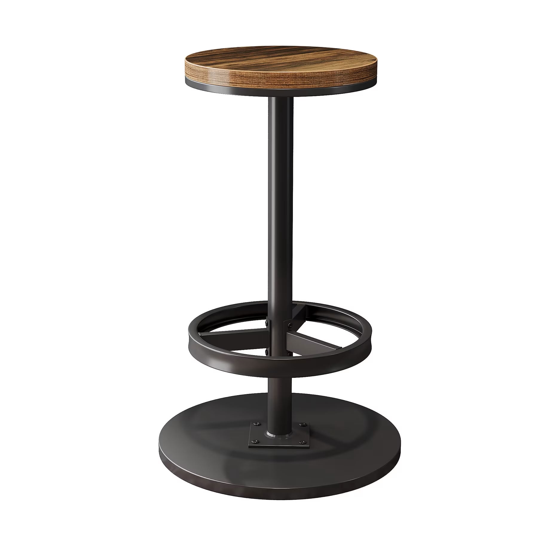 MAYEERTY Round Bar Table Set with 2 Barstools, Modern Industrial Pub Tables for Kitchen Dining Room, Space-Saving Home Bar Furniture, Easy Assembly
