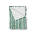thumbnail image 2 of Turquoise Soft Flannel Fleece Throw Blanket, Traditional Polka Dots Vertical Lines Abstract Hand Drawn, Cozy Plush for Indoor and Outdoor Use, 60" x 80", Turquoise Brown Cream, by Ambesonne, 2 of 5