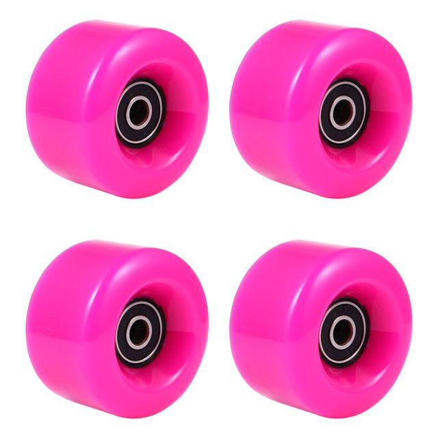 CUITING 4 Pcs Roues à Double Rangée en PU Accessoires de Patins à Roulettes avec Roulement