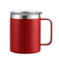 thumbnail image 1 of Taza de café de acero inoxidable aislada de 12 oz, taza de viaje de doble pared aislada al vacío con tapa y asa, roja, 1 of 5