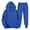 Blue, variant on Mens Sweat Suits 2 Piece Set Casual Hooded Winter Fall Fleece Hoodie And Joggers Solid Color Workout Activewear Suit