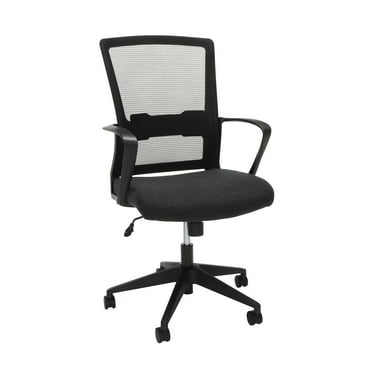 OFM Essentials Collection Modern Mid-Back Mesh Computer Desk Chair with Loop Arms (ESS-3037-BLK)