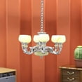 thumbnail image 4 of LYINGF 1/12 Miniature Dollhouse Chandelier Lighting - Hanging Ceiling Decor for Model House DIY Crafts, Detailed Victorian-Style Mini Chandeliers with Crystal Bead Decor, 4 of 7