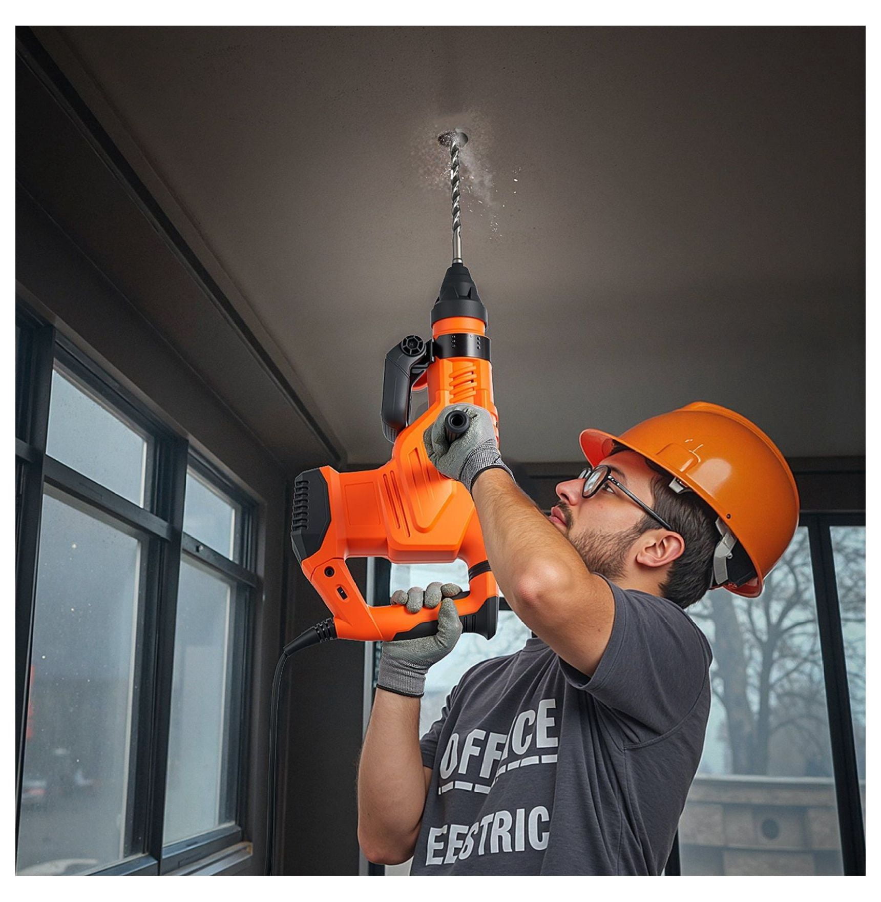 SDS-Max Rotary Hammer Drill Kit - 2 Inch, 1600W, 3-Mode Corded Hammer Drill - 175-350 RPM - Demolition & Drilling