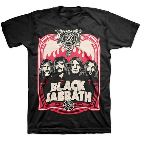 Black Sabbath Red Flames Men's Graphic Tee - Walmart.com