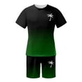 thumbnail image 3 of Men's Suits Product Title for Summer Athletic Set with Color Block Design and Adjustable Drawstring Waist Casual O Neck Short Sleeve Tracksuit, 3 of 5