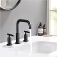 thumbnail image 3 of JERFIT 8 inch Widespread Bathroom Faucet in Matte Black with Pop-Up Drain, Brass Construction, Touch ON/OFF and 360° Swivel Spout, 3 of 7