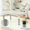 thumbnail image 5 of Kids Table and 4 Chairs Set, Height Adjustable Toddler Table and Chairs Set with Rubber Foot Covers, Graffiti Desktop Children Activity Table for Ages 2-10, Daycare, Classroom, 5 of 7