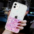thumbnail image 5 of Luminous Case for iPhone 11, Glow in the Dark Fluorescent Glitter Case for Women Girls, Bling Sparkle Lightweight Slim Shockproof Protective Phone Cover for iPhone 11, Pink, 5 of 6