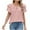 Pink, variant on SEAOPEN Womens Dressy Chiffon Blouses Summer Puff Petal Short Sleeve Shirts Crewneck Casual Work Tops Black,L