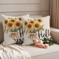 thumbnail image 2 of Yellow Sunflowers Outdoor Waterproof Pillow Covers, Spring Blooms Botanical Garden Floral Decorative Square Throw Pillowcase Sofa Cushion Sham for Patio/Couch/Chair, 16"x16" 2 Pack, 2 of 8