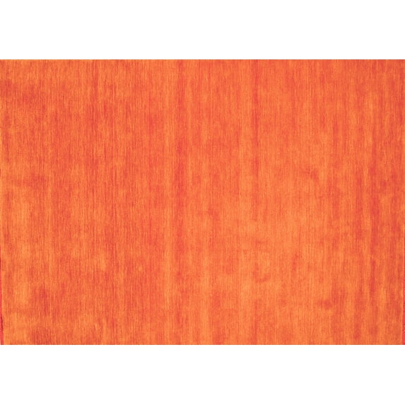 Ahgly Company Indoor Rectangle Abstract Orange Contemporary Area Rugs, 8' x 10'