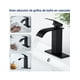 thumbnail image 3 of Banna Lavabo Grifo Baño Llave Monomando Fregadero Inoxidable,grifo De Baño Negro Con Boquilla De Cascada, Grifo De Baño Con Un Solo Mango, Montaje En Cubierta, Lavabo, Manguera Sin Plomo, 3 of 5