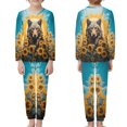 thumbnail image 3 of DISNIMO Wolf Sunflower Pajamas for Kids Boys 3-4 Pajamas for Kids 2 Piece Pajama Set Girls Long Sleeve Pajama Set for Boys Loungewear Set for Kids Pjs Boys Sleepwear With Pockets Kids, 3 of 7