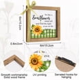 thumbnail image 2 of Wooden Sunflower Decor, Summer Sunflower Sign, Positive Decorative Signage Indoor Table Wall Office Desk Mantel Rustic Farmhouse Decorations for Home, 2 of 7