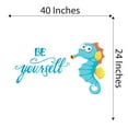 thumbnail image 4 of Be Yourself Seahorse Dream Big Little Mermaid Dolphin Colorful Fish Salt Water Princess Creatures Queen Sweet Unicorn Lovely Dear Dream Decorating Wall Decal Sticker - Size: 40 In X 24 In, 4 of 5