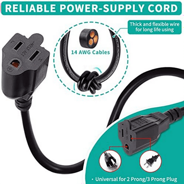 HVAC AdaptorCord Tools ClearanceEquipment 2/3 Prong Cable Power