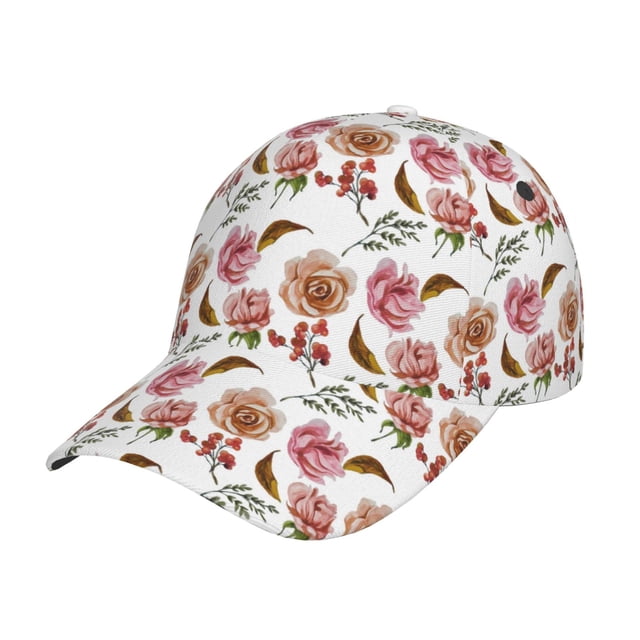 Balery Rose Flowers Gorra de béisbol de tamaño ajustable para correr, entrenar y actividades al aire libre. Gorra de papá para todas las estaciones.