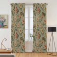 thumbnail image 2 of Vintage Spring Floral Kitchen Curtains Window Panels, Farmhouse Flowers Green Vintage Insulated Window Treatment Curtain, Grommet Curtains for Bedroom/Living Room/Bathroom, 2 Piece 42"Wx84"L, 2 of 8