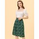 thumbnail image 3 of Falda midi vintage Allegra K de cintura alta elástica con cinturón para mujer corazones verdes S, 3 of 5