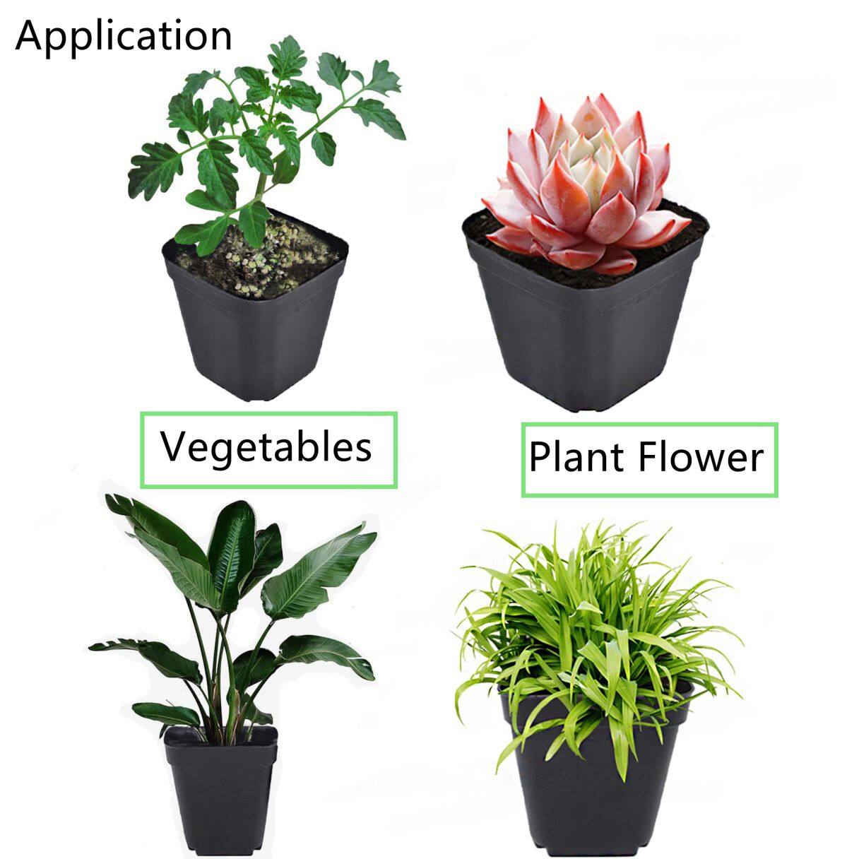 100 Pcs 3.5" Plastic Square Plant Flower Pots, Nursery Pot Reusable Seedling Cups Durable for Seeds Starting, Seedlings Growing, or Succulents Planting