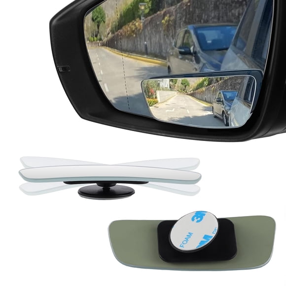 Espejo de punto ciego LivTee rectangular HD Glass para coche, paquete de 2