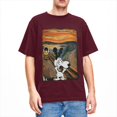 thumbnail image 3 of Camiseta de algodón divertida para hombre, con estampado artístico de Peanuts, Charlie Brown, Scream, Snoopy, camisetas hippies de verano con cuello redondo, camisetas informales de gran tamaño, 3 of 5