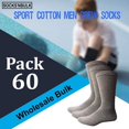 thumbnail image 6 of SOCKS'NBULK 60 Pairs Mens Wholesale Bulk Sports Crew, Athletic Socks Case Pack Options, 13-10 (Gray Crew), 6 of 7