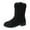 Black, variant on Fall Winter Vintage Mid Calf Boots for Women Suede Chunky Low Heel Wide Calf Cowboy Riding Tall Boots