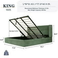 thumbnail image 3 of Zanmintaobo King Lift up Storage Bed with Wingback Headboard,Hydraulic Linen Upholstered,Metal Frame,No Box Spring Needed,Easy Assembly,Turtle, 3 of 5